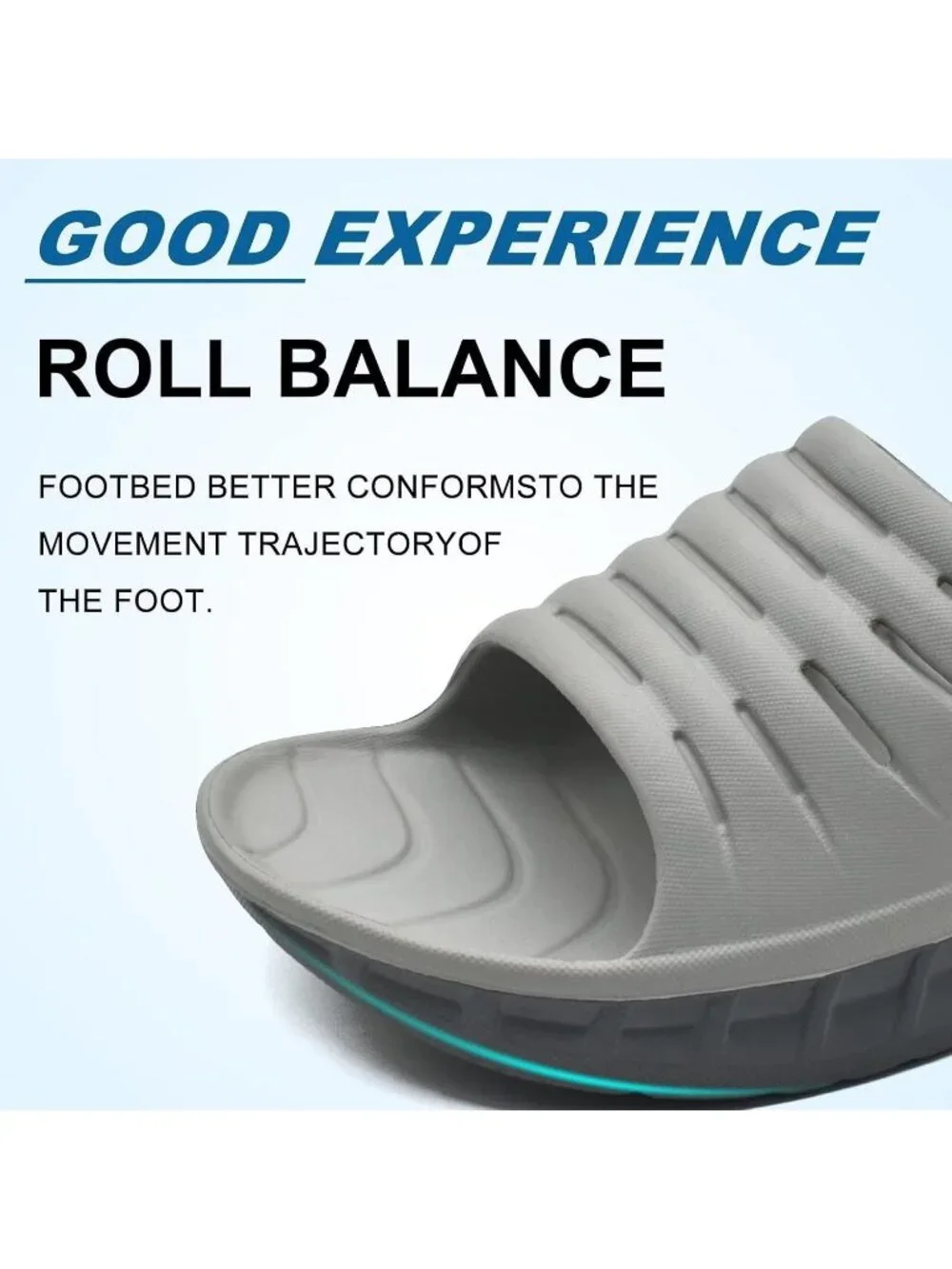 Men's Grey Recovery Orthotic Arch Support Open Toe Sport Slides Slipper Shoes
